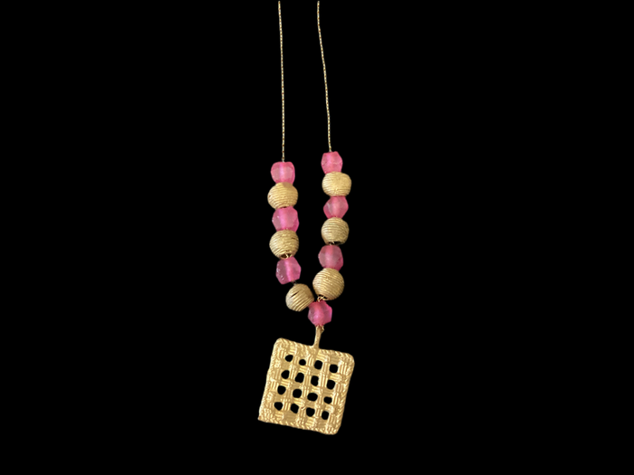 Glass and Brass Necklace
