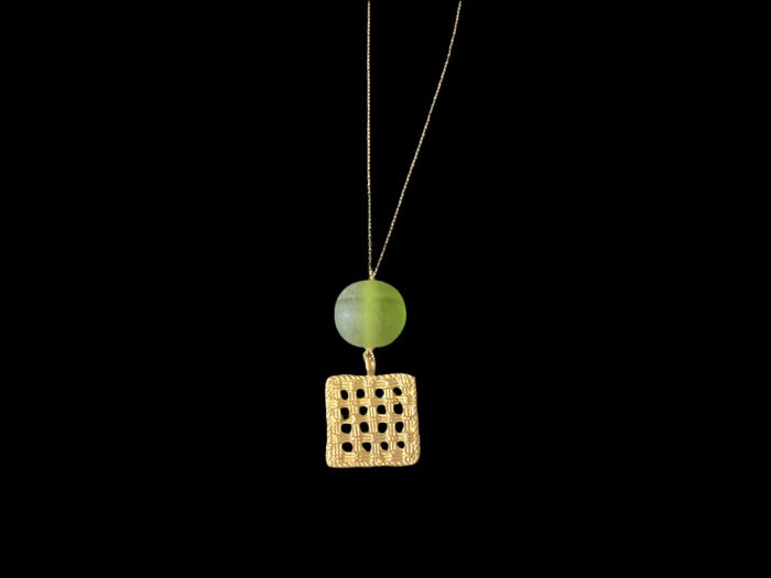 Glass and Brass Necklace