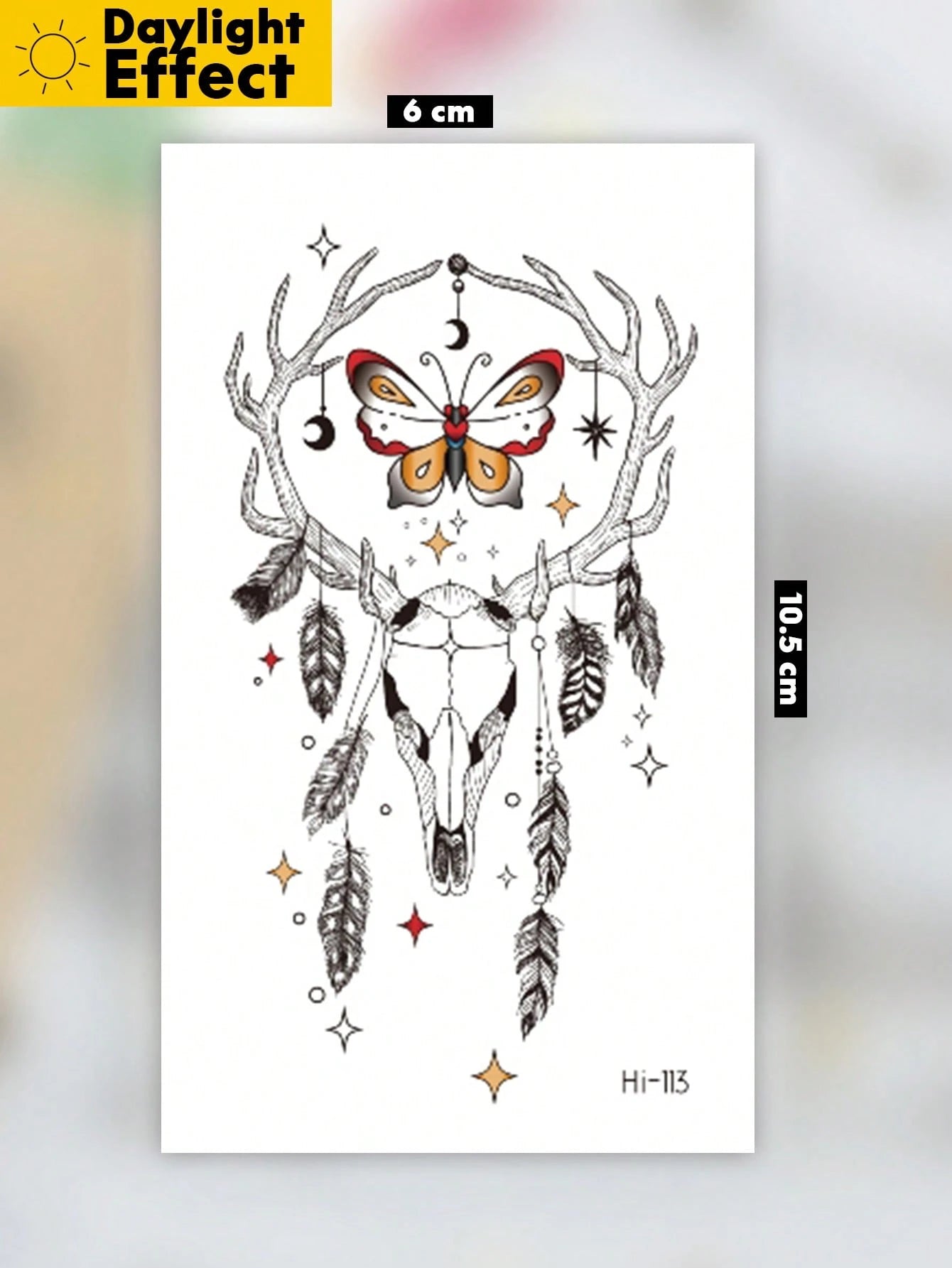 Glow In The Dark Butterfly Light Bulb Temporary Tattoo Sticker, Luminous Neon Body Art, Waterproof Long Lasting Easy To Apply Tattoo For Women, Party, Festival, Halloween And Night Events