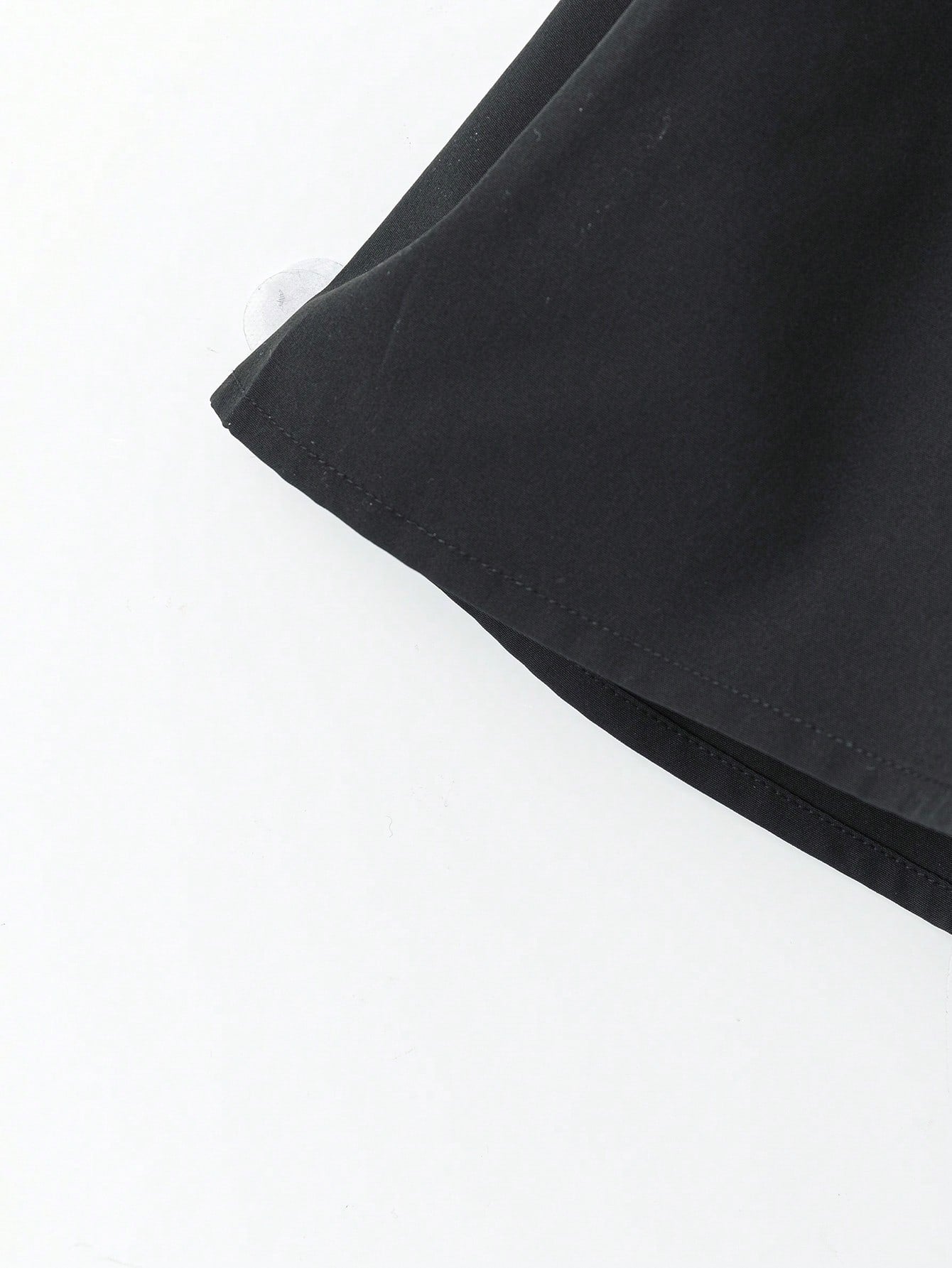 GlowEve Black Round Neck Waist-Cinched Short Sleeve Women Blouse