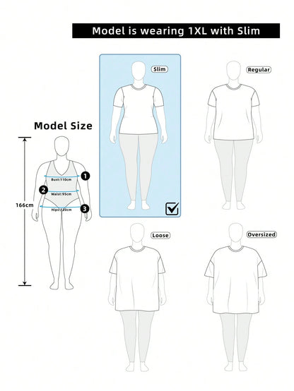 GlowEve CURVE Plus Size Women's Striped Colorblock Casual Versatile Daily Wear T-Shirt