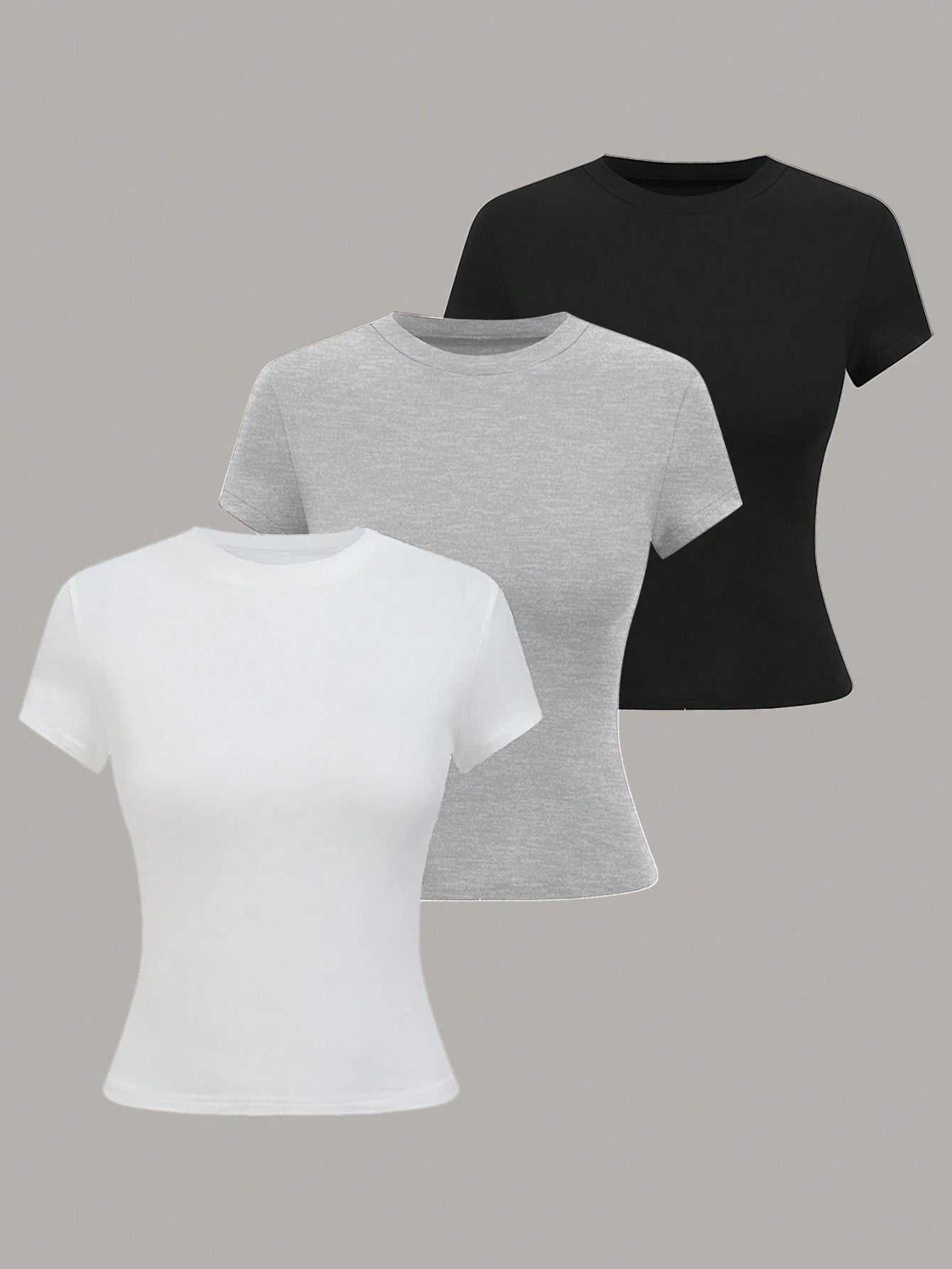 GlowEve Women's Solid Color Minimalist Regular Crew Neck Short Sleeve T-Shirt
