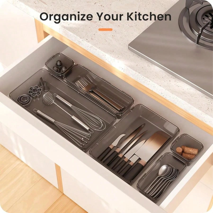 Grade Drawer Organizer, Makeup Organizer, Holds 177 ItemsBathroom Organizers And Storage, Organization And Storage, Desk Drawer Organizer VanityBlack
