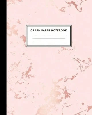 Graph Paper Notebook: Beautiful Pink Marble And Rose Gold 8 X 10 Inches- 5 X 5 Squares Per Inch, (Paperback) By Blush Marble Notebooks