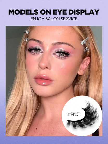 GROINNEYA 10 Pairs Manga Lashes Faux Mink Eyelashes Cat Eye Eyelashes Natural Full False Eyelashes Volumized Eyelash Extension Travel Essentials Material Upgrade Makeup Tools(2-PN31) Strip Lashes, Las