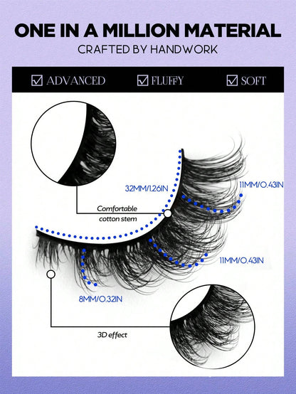 GROINNEYA 10 Pairs Manga Lashes Faux Mink Eyelashes Cat Eye Eyelashes Natural Full False Eyelashes Volumized Eyelash Extension Travel Essentials Material Upgrade Makeup Tools(2-PN31) Strip Lashes, Las