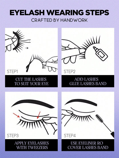 GROINNEYA 10 Pairs Manga Lashes Faux Mink Eyelashes Cat Eye Eyelashes Natural Full False Eyelashes Volumized Eyelash Extension Travel Essentials Material Upgrade Makeup Tools(2-PN31) Strip Lashes, Las