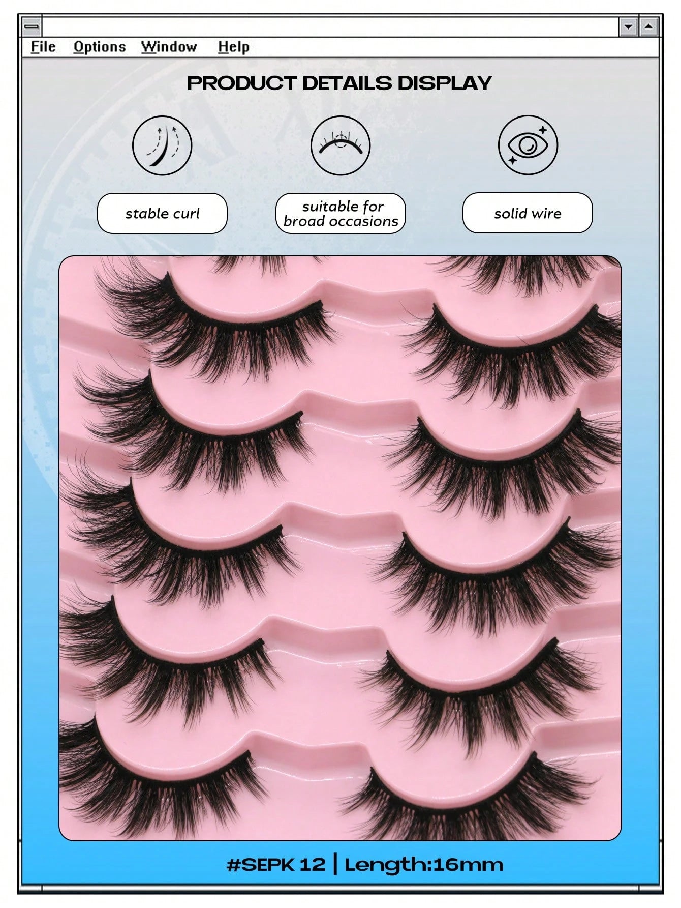 GROINNEYA 7 Pairs Manga Lashes Faux Mink Eyelashes Natural Full False Eyelashes Volumized Cat Eye Lashes Cosplay Travel Essentials Makeup (SEPK12)