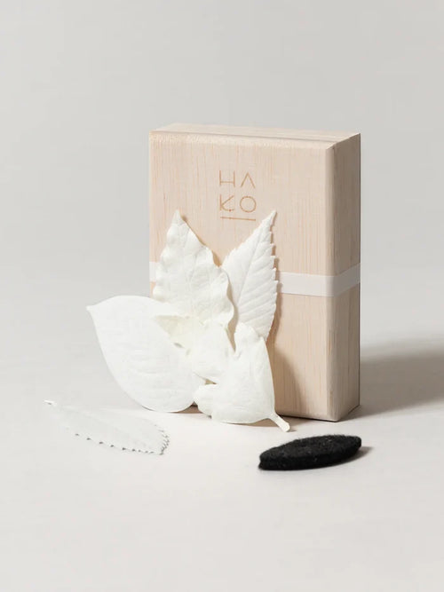 HA KO Paper Incense - Wooden Box Set of 5 With Felt Mat