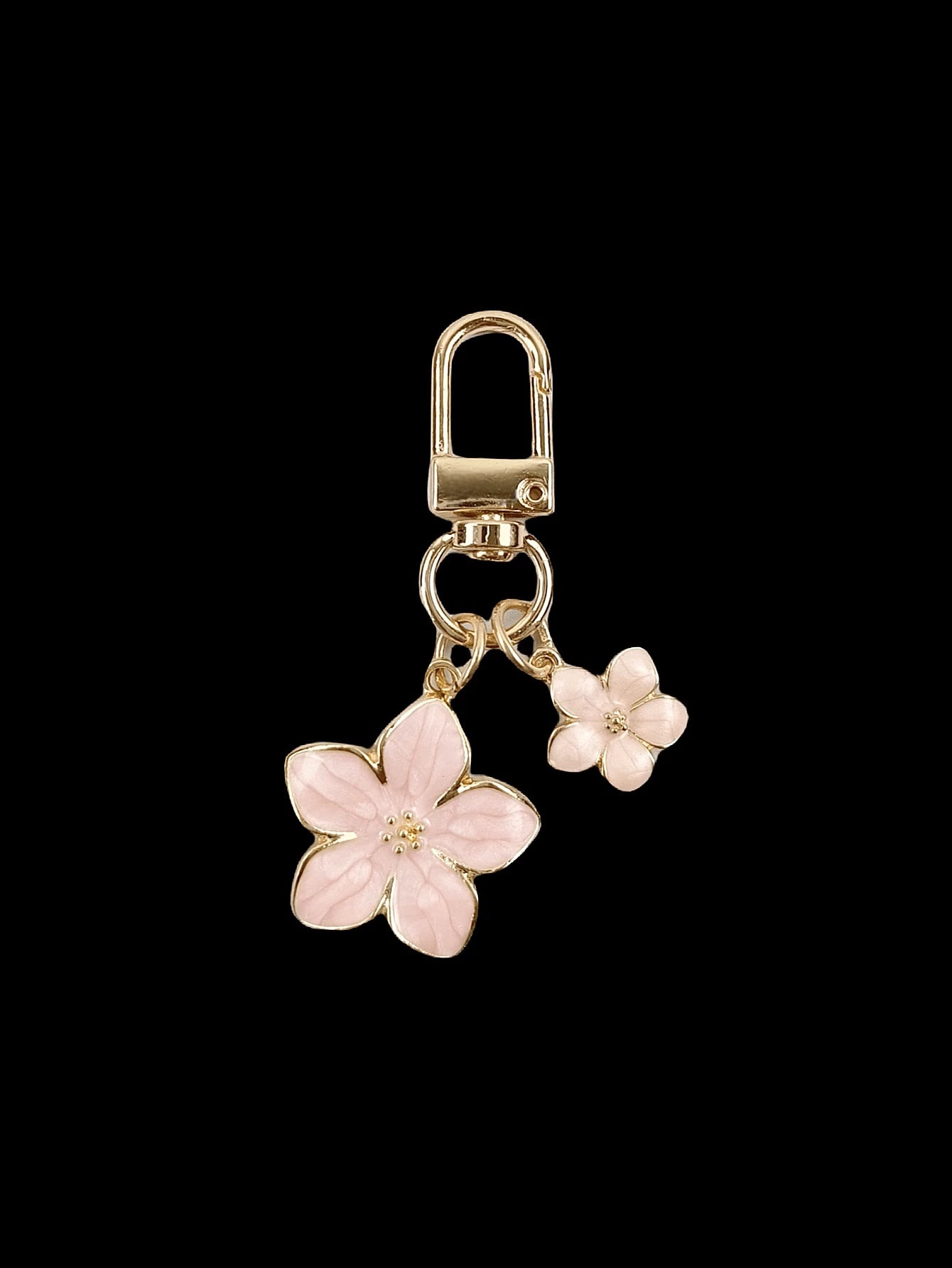 HAILIAN 1pc Metallic Cherry Blossom Shaped Keychain Lightweight & Flowy Cherry Flower With Flat Tag Suitable For Bag Car Keys Couples Birthday Holiday Gifts Valentines