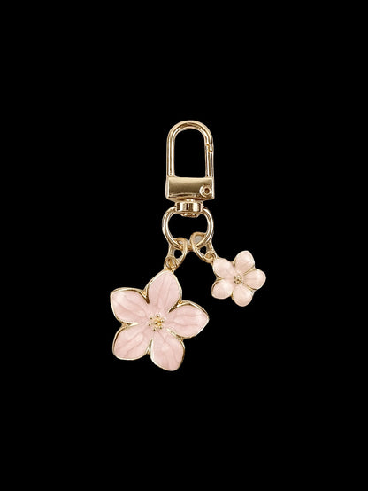 HAILIAN 1pc Metallic Cherry Blossom Shaped Keychain Lightweight & Flowy Cherry Flower With Flat Tag Suitable For Bag Car Keys Couples Birthday Holiday Gifts Valentines