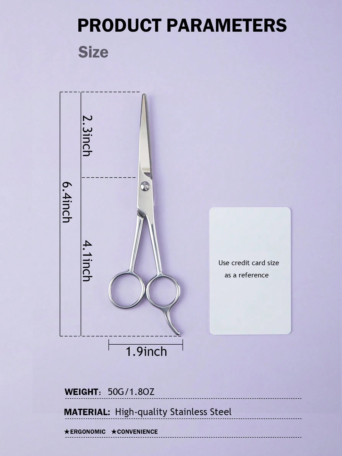 Hair Cutting Scissors Home Use 6.5 Inch Right Handed Razor Edge Barber Scissors Salon Haircutting Stainless Steel Material Hand Sharpened Silver/Black