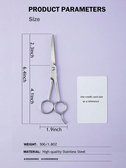 Hair Cutting Scissors Home Use 6.5 Inch Right Handed Razor Edge Barber Scissors Salon Haircutting Stainless Steel Material Hand Sharpened Silver/Black