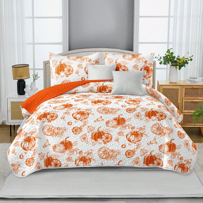 Halloween Quilt Set Queen,3 Pieces Halloween Bedding Set With 2 Pillowcases Ghost Festival Themed Pumpkin Comforter Cover Set Queen 96" X 90"