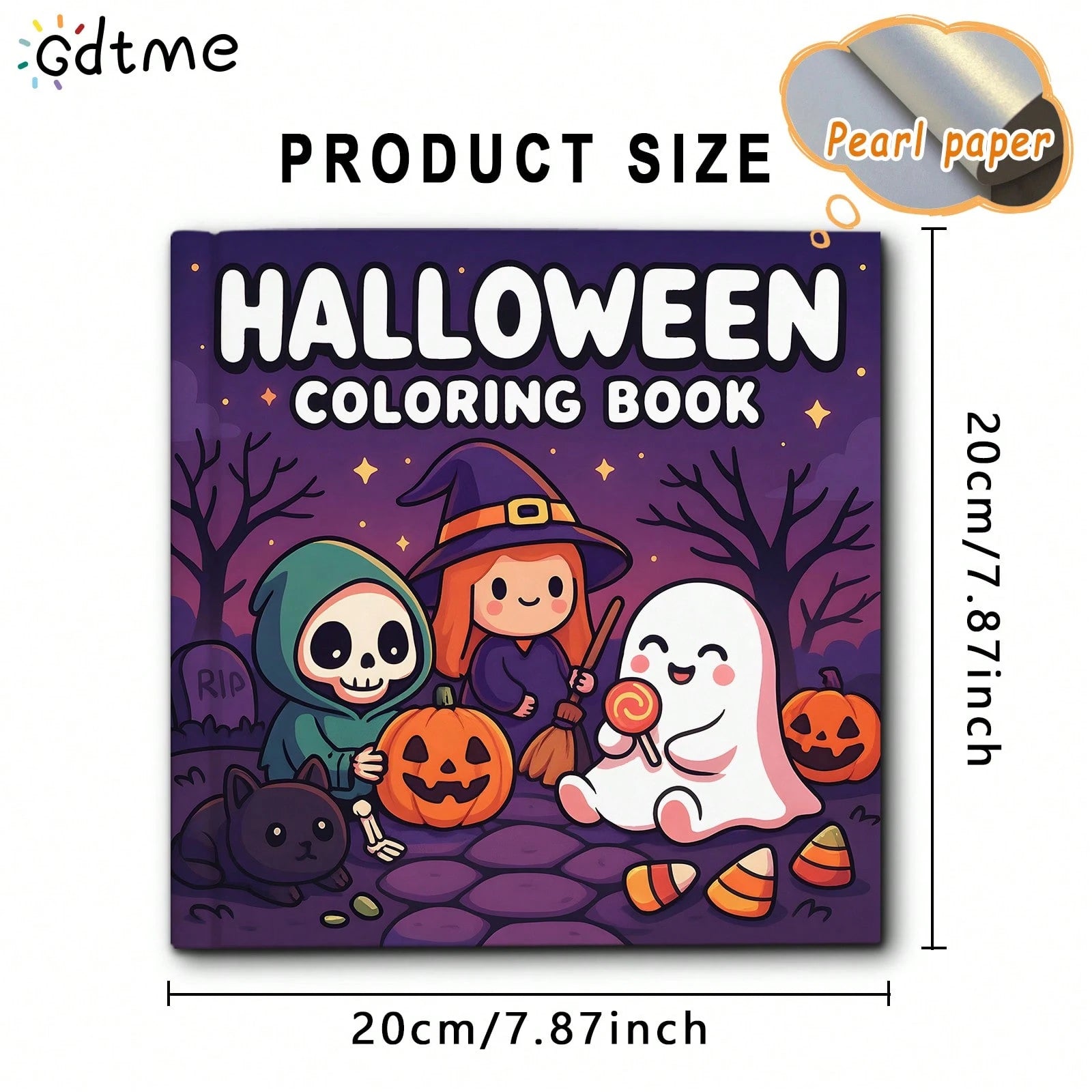 Halloween Spooky Coloring Book, Kawaii Cute Cartoon Ghost Witch Pumpkin Black Cat Coloring Pages, Relaxation And Stress Relief Spooky Fun Holiday Drawing Activity Book For Kids Teens Adults, Art Thera