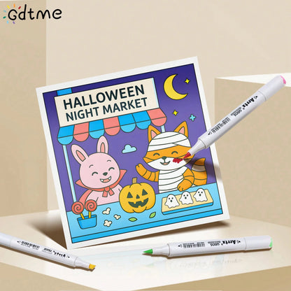 Halloween Spooky Coloring Book, Kawaii Cute Cartoon Ghost Witch Pumpkin Black Cat Coloring Pages, Relaxation And Stress Relief Spooky Fun Holiday Drawing Activity Book For Kids Teens Adults, Art Thera