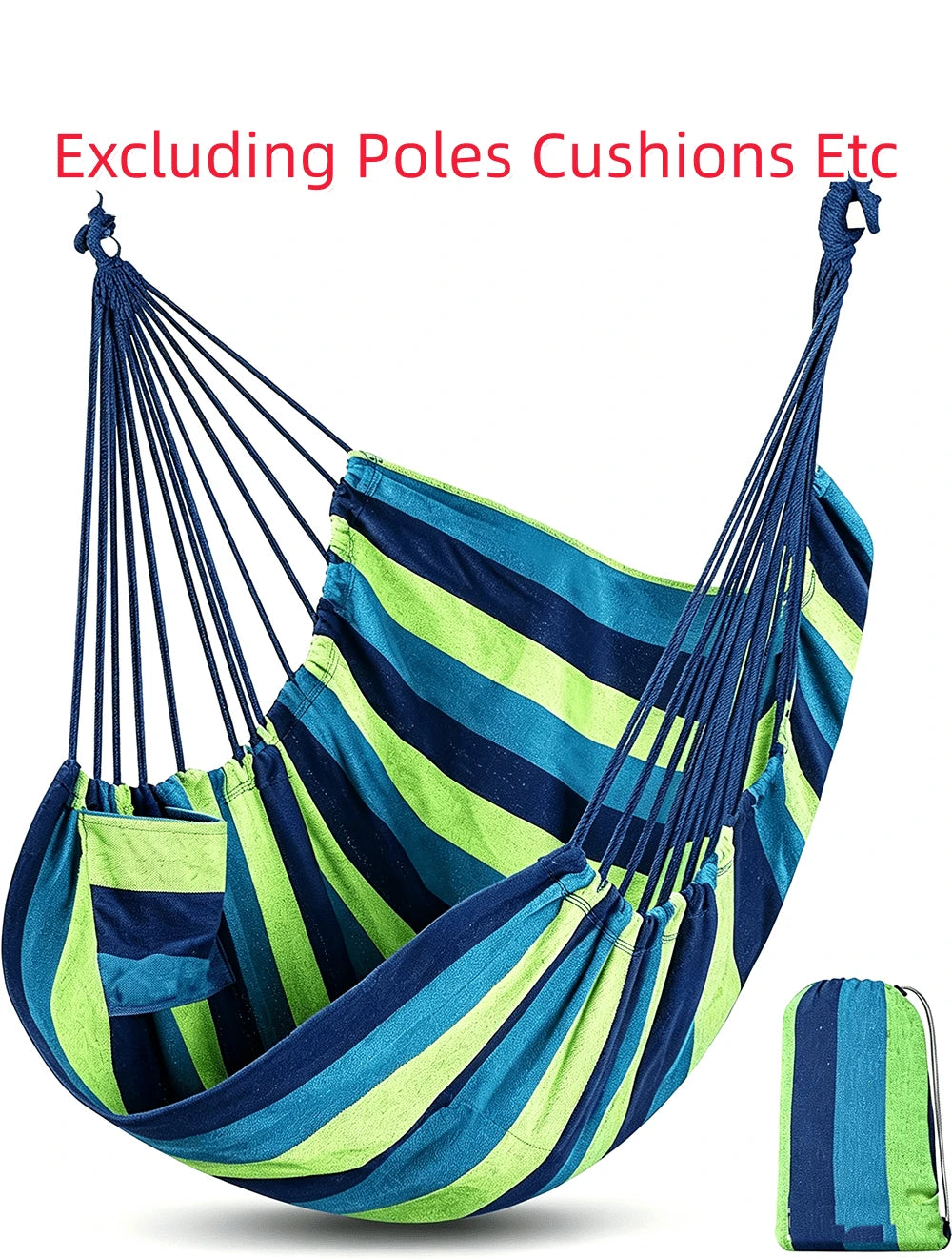 Hammock Chair-Suitable For Indoor And Outdoor Use With A Maximum Weight Capacity Of 500 Pounds Soft Cotton-Blend Fabric It's Foldable For Easy Storage And Is The Perfect Choice For Bedrooms Porches Ga