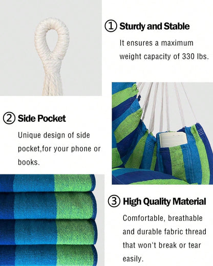 Hammock Chair-Suitable For Indoor And Outdoor Use With A Maximum Weight Capacity Of 500 Pounds Soft Cotton-Blend Fabric It's Foldable For Easy Storage And Is The Perfect Choice For Bedrooms Porches Ga