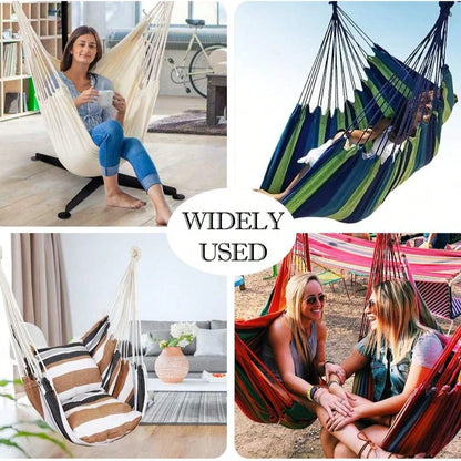 Hammock Chair-Suitable For Indoor And Outdoor Use With A Maximum Weight Capacity Of 500 Pounds Soft Cotton-Blend Fabric It's Foldable For Easy Storage And Is The Perfect Choice For Bedrooms Porches Ga