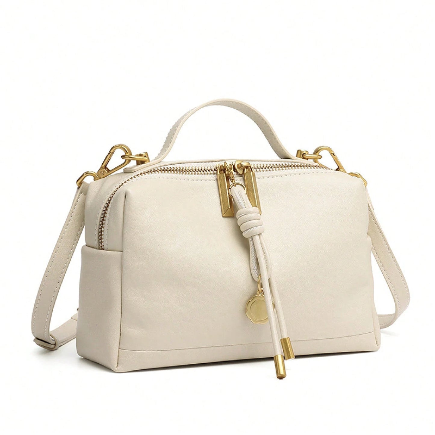 Handbag For Women Vegetable-Tanned Leather Handbag For Women, High-End Commuter Shoulder Bag, Simple And Versatile Small Square Bag, XIZQ