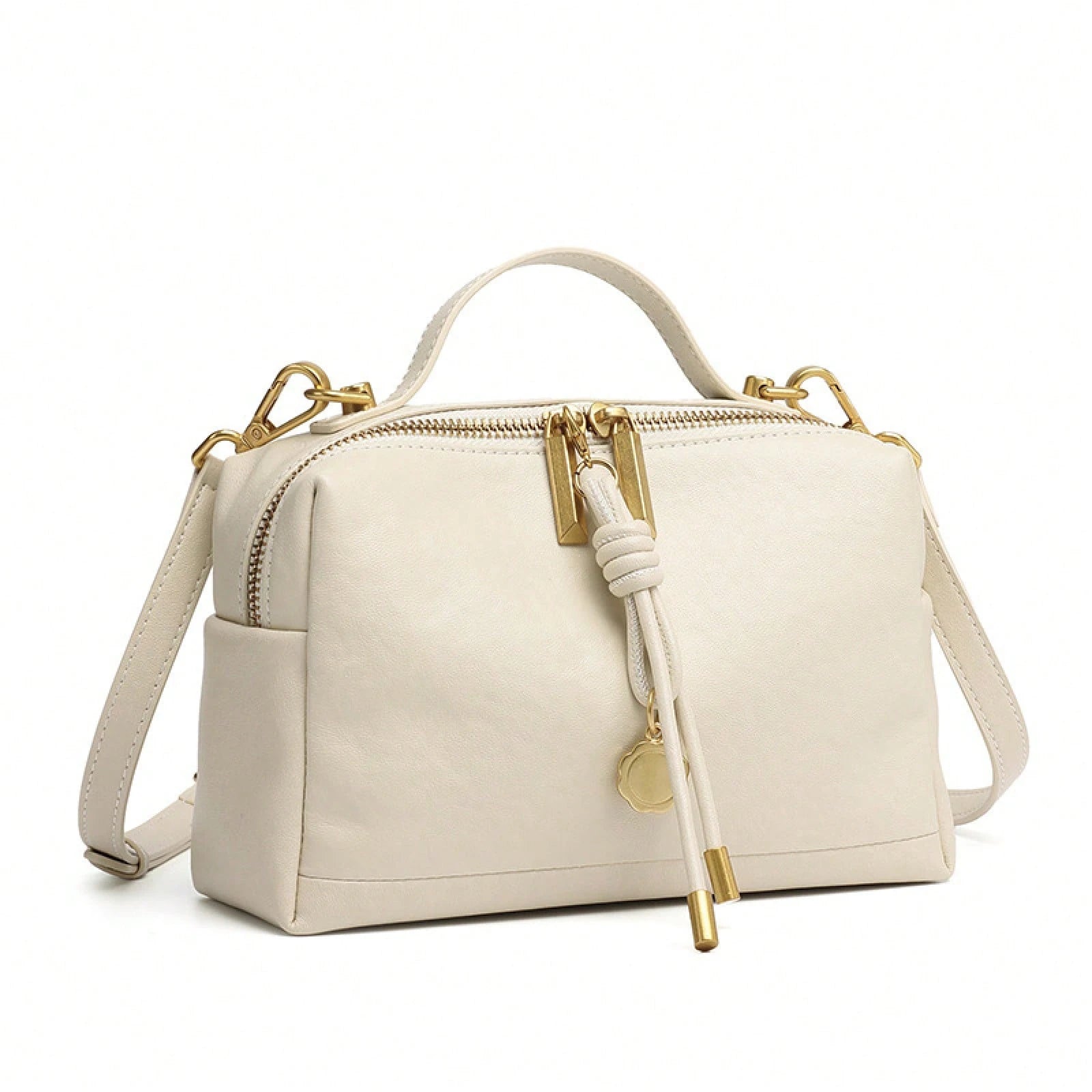 Handbag For Women Vegetable-Tanned Leather Handbag For Women, High-End Commuter Shoulder Bag, Simple And Versatile Small Square Bag, XIZQ