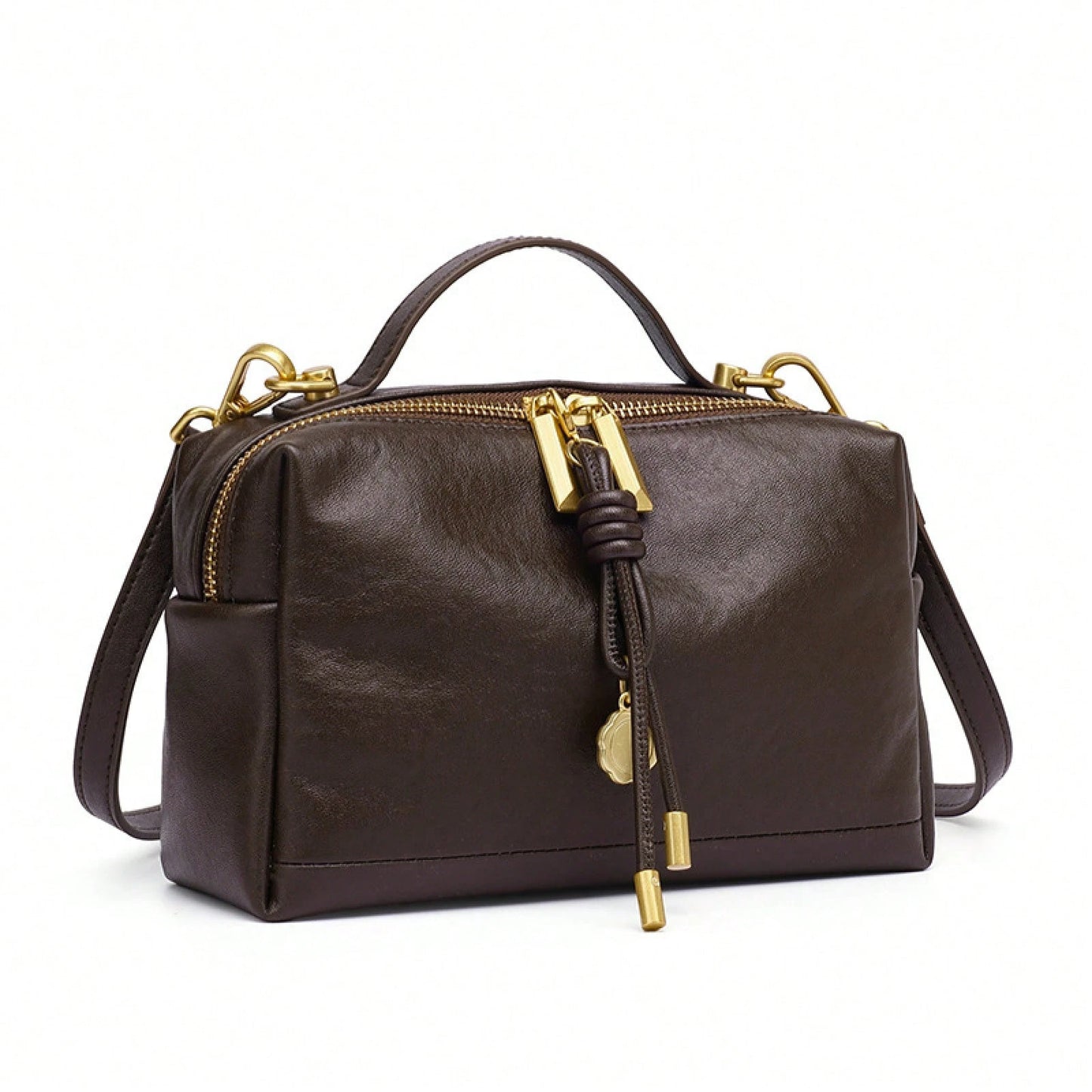 Handbag For Women Vegetable-Tanned Leather Handbag For Women, High-End Commuter Shoulder Bag, Simple And Versatile Small Square Bag, XIZQ