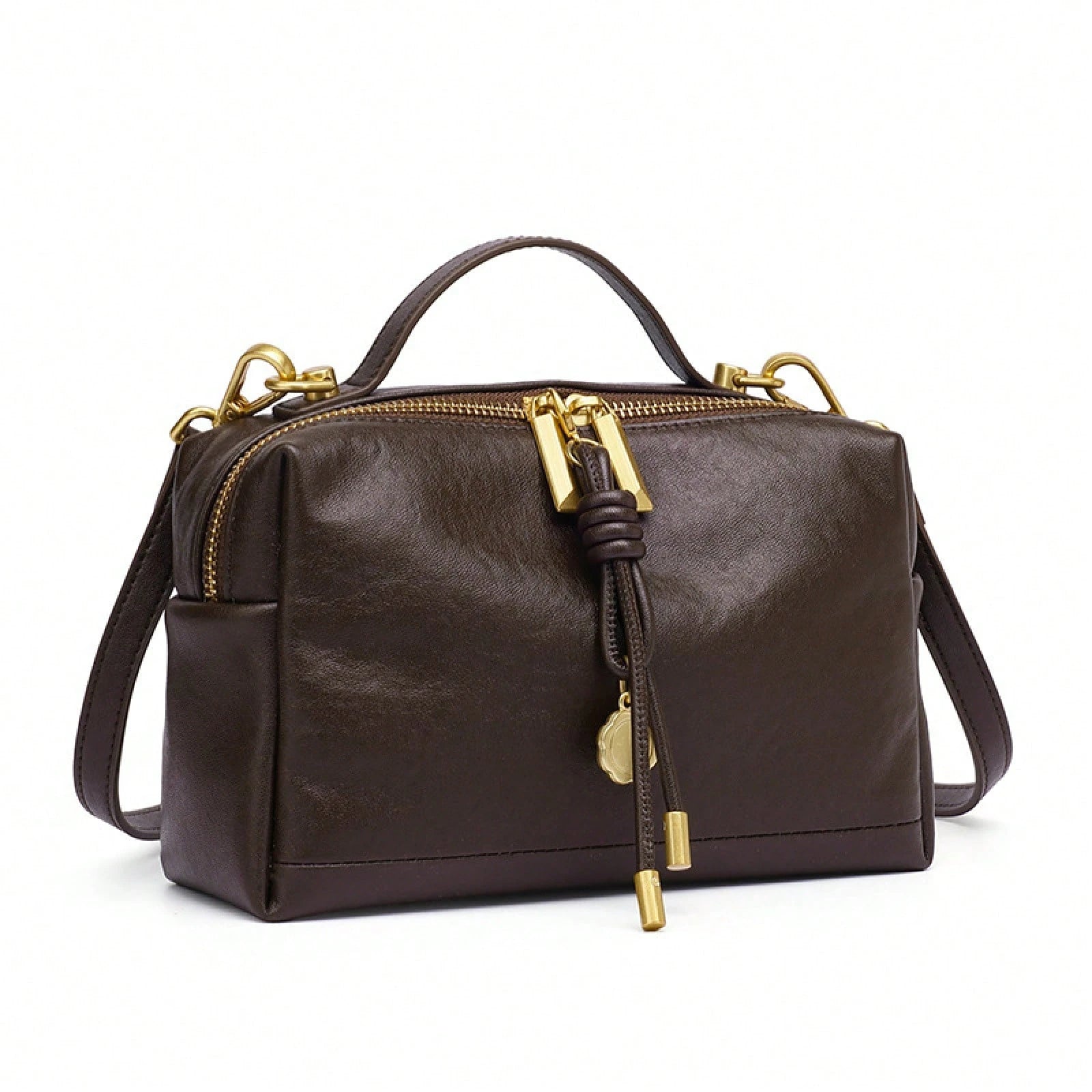 Handbag For Women Vegetable-Tanned Leather Handbag For Women, High-End Commuter Shoulder Bag, Simple And Versatile Small Square Bag, XIZQ