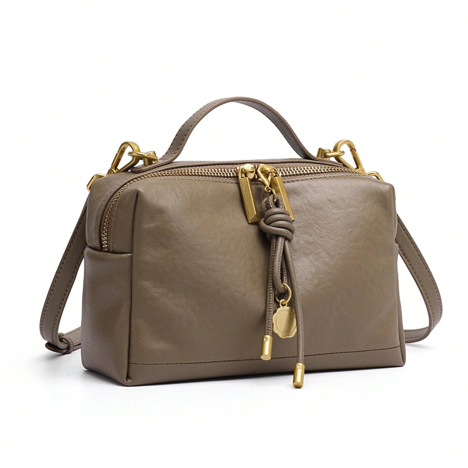 Handbag For Women Vegetable-Tanned Leather Handbag For Women, High-End Commuter Shoulder Bag, Simple And Versatile Small Square Bag, XIZQ