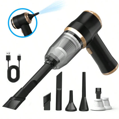 Handheld Mini Cordless Vacuum Cleaner, 2-In-1 Blow & Suction Low Noise Portable Vac, Type-C Fast Charging Washable Dual Filter, Gap Crevice Cleaning Tool For Car Interior, Pet Hair, Hard Floors, Home