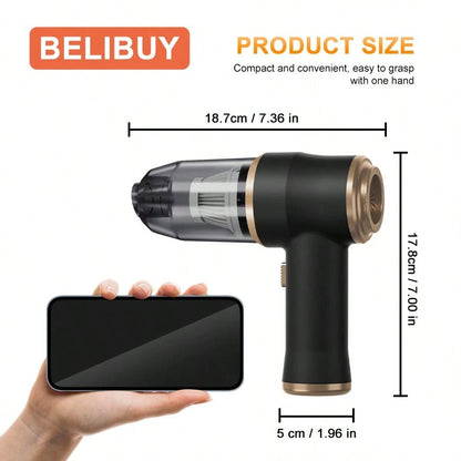 Handheld Mini Cordless Vacuum Cleaner, 2-In-1 Blow & Suction Low Noise Portable Vac, Type-C Fast Charging Washable Dual Filter, Gap Crevice Cleaning Tool For Car Interior, Pet Hair, Hard Floors, Home
