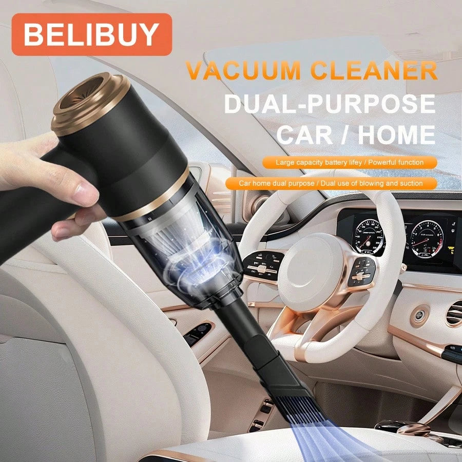 Handheld Mini Cordless Vacuum Cleaner, 2-In-1 Blow & Suction Low Noise Portable Vac, Type-C Fast Charging Washable Dual Filter, Gap Crevice Cleaning Tool For Car Interior, Pet Hair, Hard Floors, Home