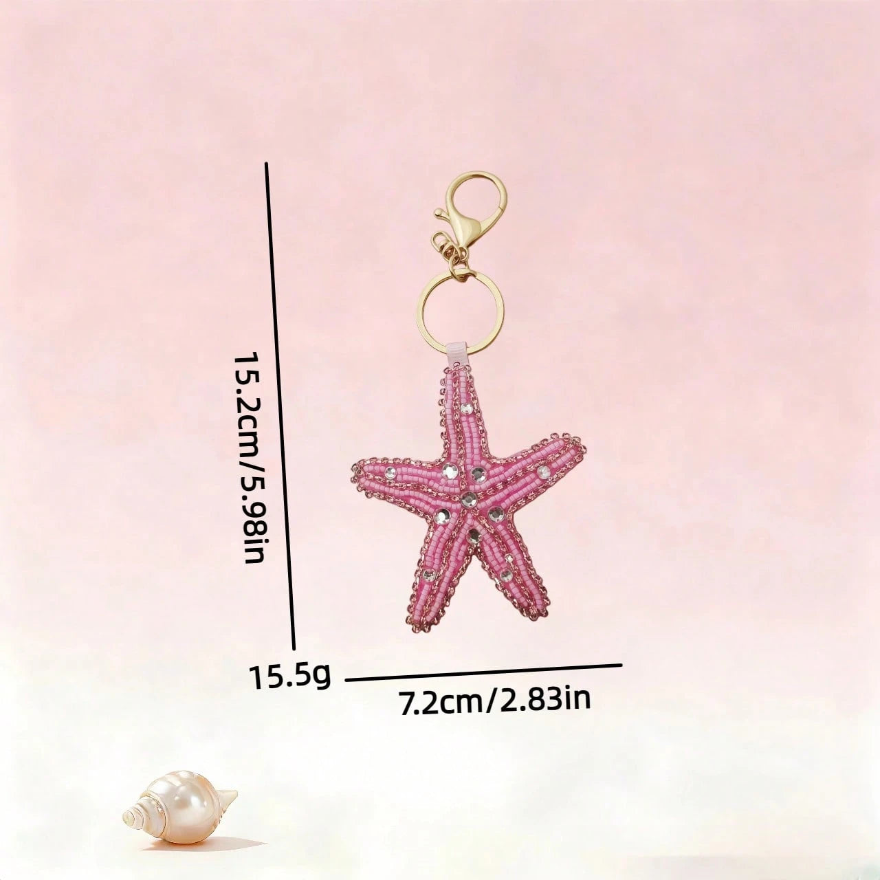Handmade Beaded Keychain Set, Coconut Tree, Shell, Starfish Applique And Bag Charm, Car Interior Decoration Small Pendant, Summer Beach Bag Essential