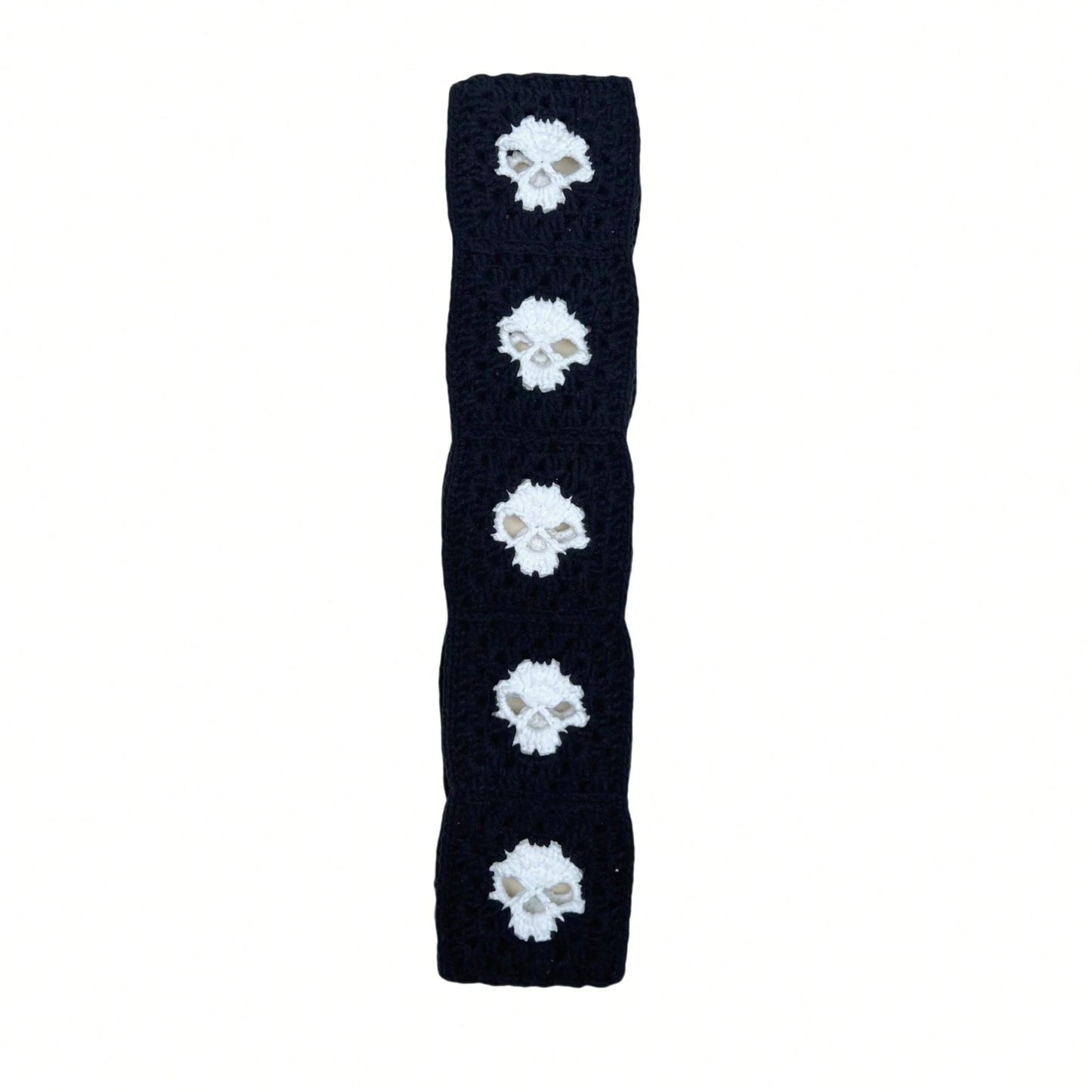 Handmade Crochet Skull Granny Square Car Steering Wheel Covers Universal 14-15 Inch For Women And Men