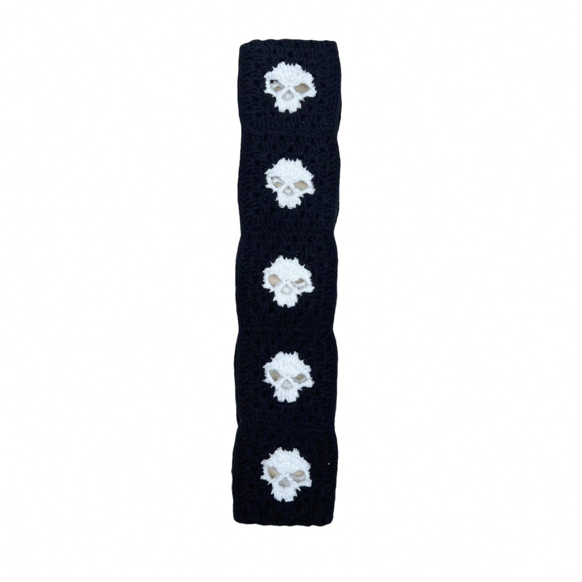 Handmade Crochet Skull Granny Square Car Steering Wheel Covers Universal 14-15 Inch For Women And Men