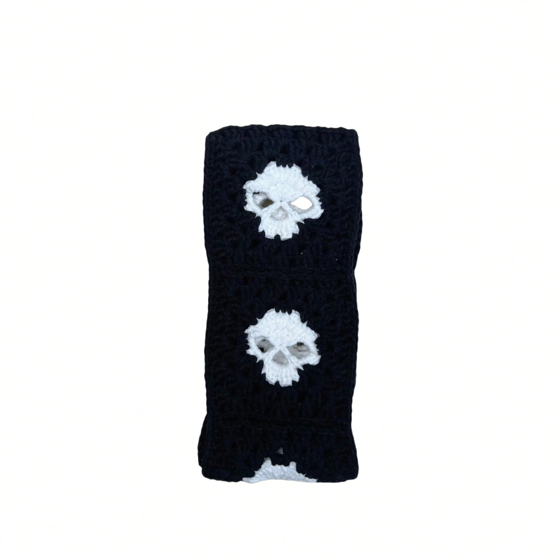 Handmade Crochet Skull Granny Square Car Steering Wheel Covers Universal 14-15 Inch For Women And Men
