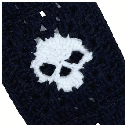 Handmade Crochet Skull Granny Square Car Steering Wheel Covers Universal 14-15 Inch For Women And Men