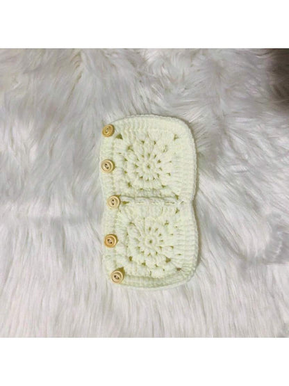 Handmade Crochet Steering Wheel Cover And Seat Belt Cover Headrest Cover Car Decor Set