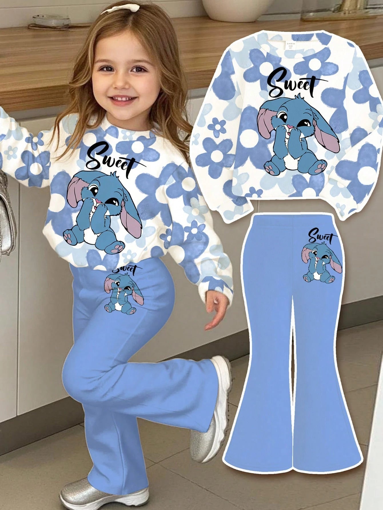 Happikins 23 Graphic White Back-To-School Baby Girl Autumn Casual Outfit,Retro Athletic Tracksuit,Minimalist Soft Knit Pullover,Winter Fashion Outfit