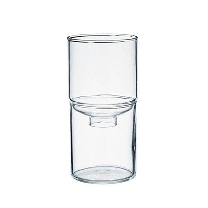 Clear glass vase on a white background