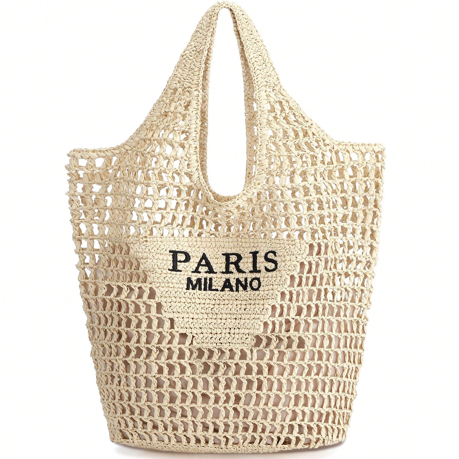 Hatisan Straw Beach Bag For Women Summer Woven Beach Tote Bag Shoulder Handbags Boho Bag