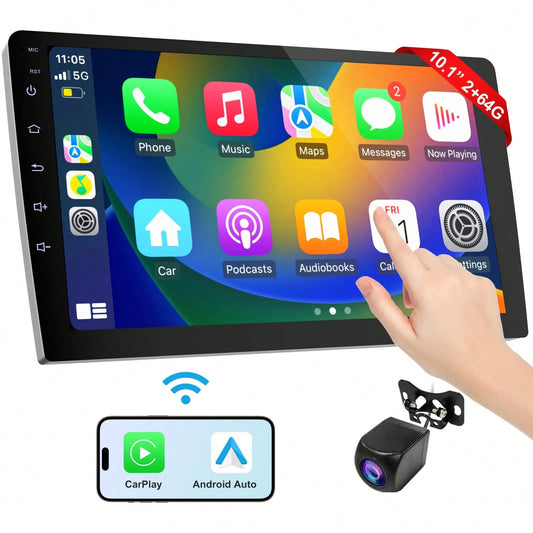 Haudio 10.1-Inch Ultra Clear Touch Screen With Reverse Camera, Car Dashcam, Wireless Connection, GPS Navigation, FM/AUX/USB, Mirror Image