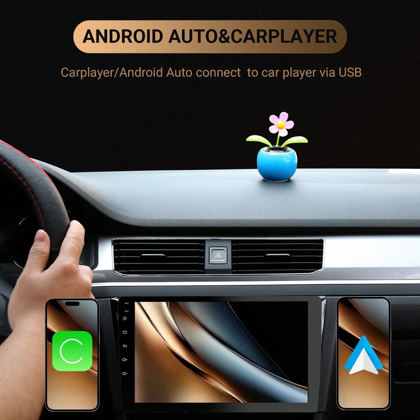 Haudio 10.1-Inch Ultra Clear Touch Screen With Reverse Camera, Car Dashcam, Wireless Connection, GPS Navigation, FM/AUX/USB, Mirror Image