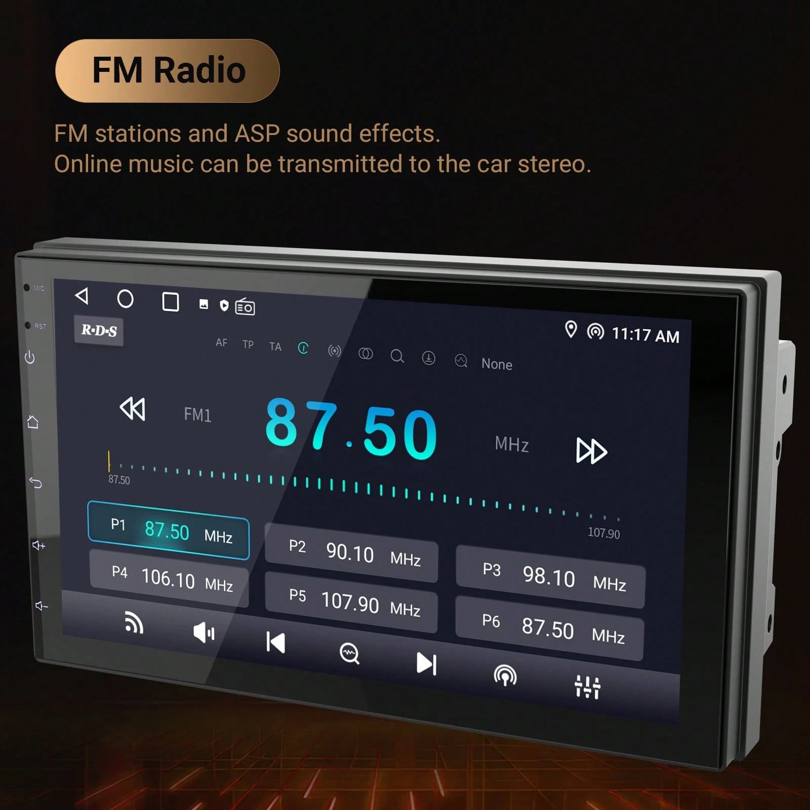 Haudio 2+64GB Android 13 Double Din Car Stereo Wireless Apple Carplay Android Auto 7 Inch Bluetooth Touchscreen Car Radio GPS Navigation HiFi WiFi FM Backup Camera