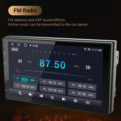 Haudio 2+64GB Android 13 Double Din Car Stereo Wireless Apple Carplay Android Auto 7 Inch Bluetooth Touchscreen Car Radio GPS Navigation HiFi WiFi FM Backup Camera