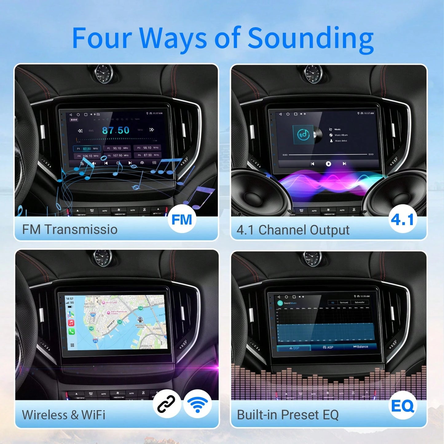 Haudio 9 Inch Wireless Carplay Android Auto Portable Car Stereo, Supports Carplay/Android Auto, With Voice Control, IPS Touch Screen, Mirrored Link Airplay WIFI/FM Synchronization, Supports Reverse Ca