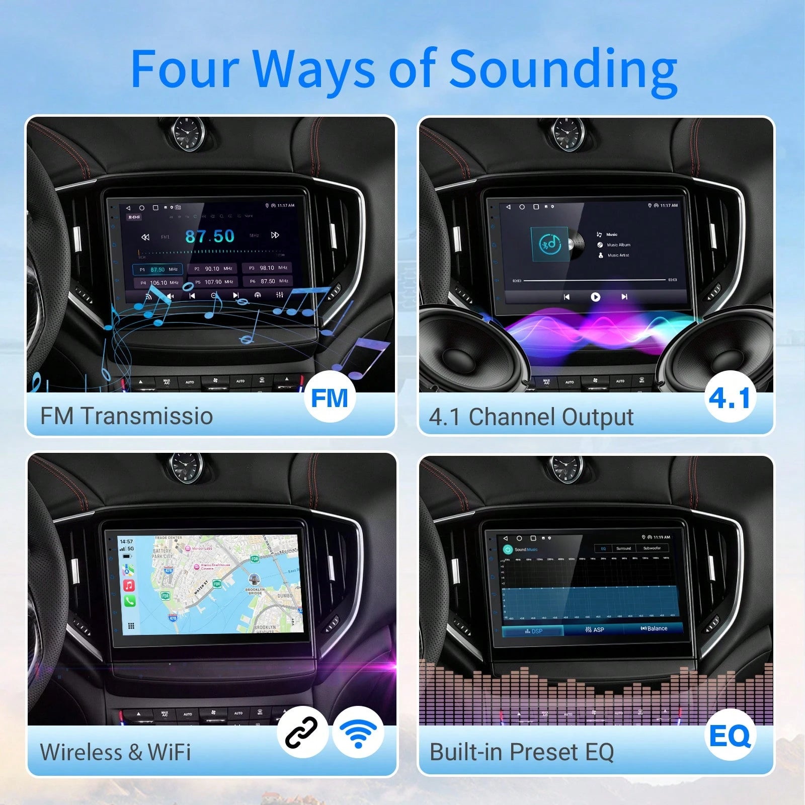 Haudio 9 Inch Wireless Carplay Android Auto Portable Car Stereo, Supports Carplay/Android Auto, With Voice Control, IPS Touch Screen, Mirrored Link Airplay WIFI/FM Synchronization, Supports Reverse Ca