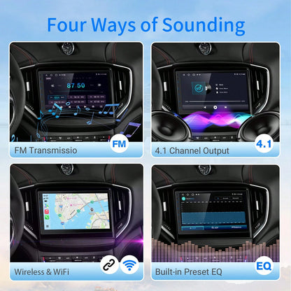 Haudio 9 Inch Wireless Carplay Android Auto Portable Car Stereo, Supports Carplay/Android Auto, With Voice Control, IPS Touch Screen, Mirrored Link Airplay WIFI/FM Synchronization, Supports Reverse Ca