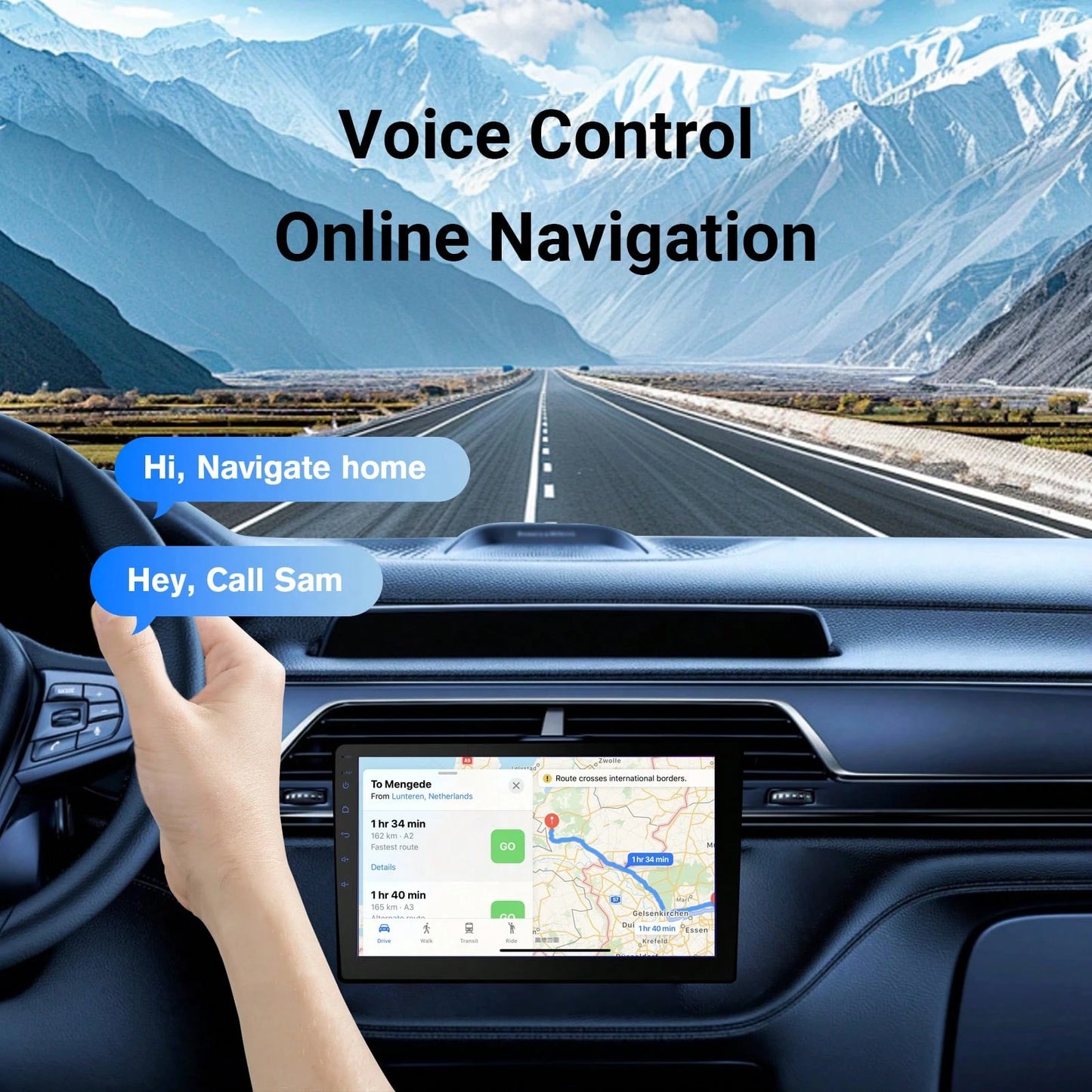 Haudio 9 Inch Wireless Carplay Android Auto Portable Car Stereo, Supports Carplay/Android Auto, With Voice Control, IPS Touch Screen, Mirrored Link Airplay WIFI/FM Synchronization, Supports Reverse Ca