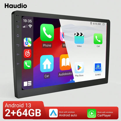 Haudio 9 Inch Wireless Carplay Android Auto Portable Car Stereo, Supports Carplay/Android Auto, With Voice Control, IPS Touch Screen, Mirrored Link Airplay WIFI/FM Synchronization, Supports Reverse Ca