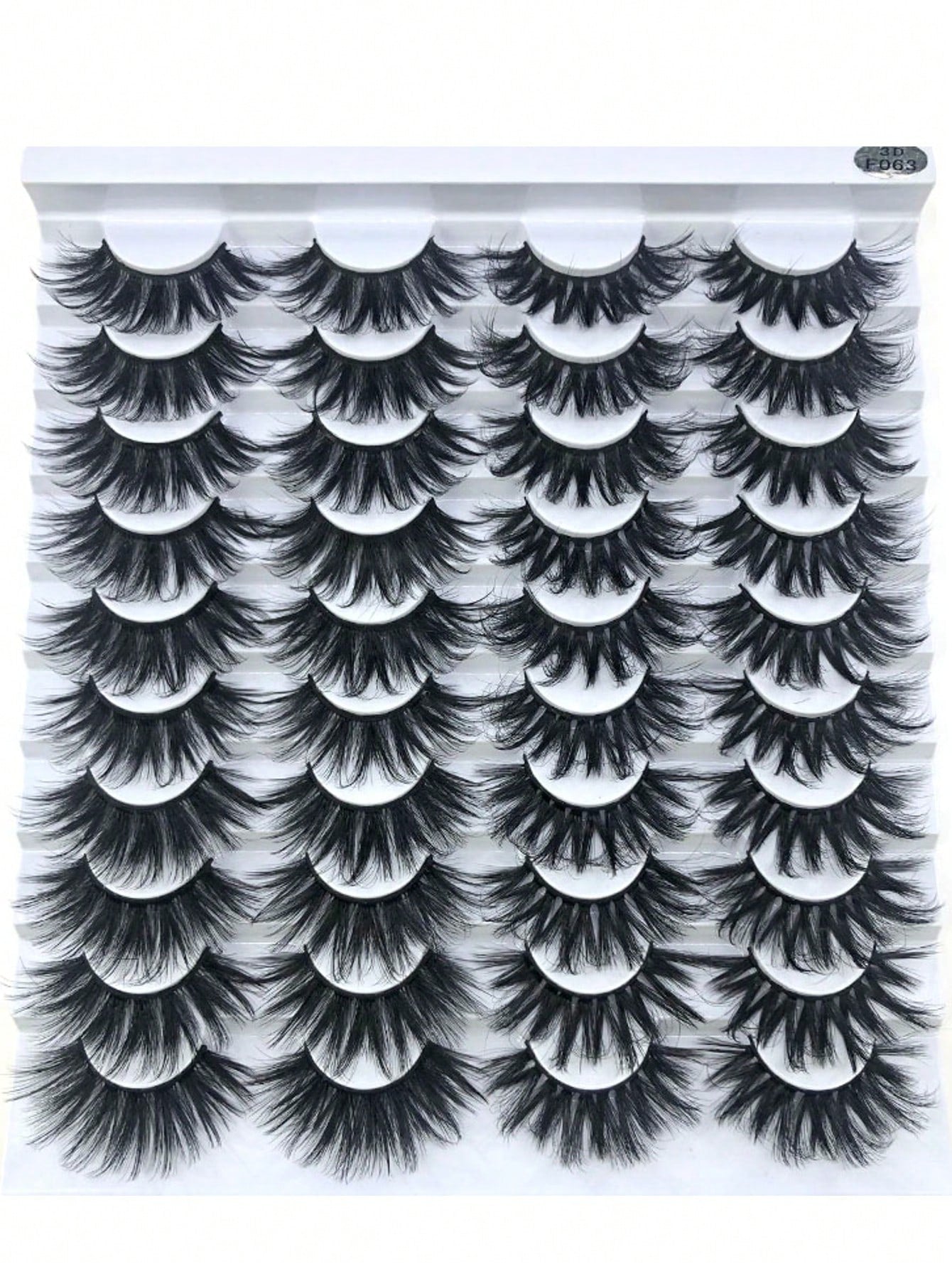 HBZGTLAD 20 Pairs Of Thick And Dense Extended 25mm Soft Natural Mink Eyelashes 3D Curled Edge End Eye Extended False Eyelashes Thick Handmade Natural False Eyelashes Messy Crossed Eyelashes Wholesale